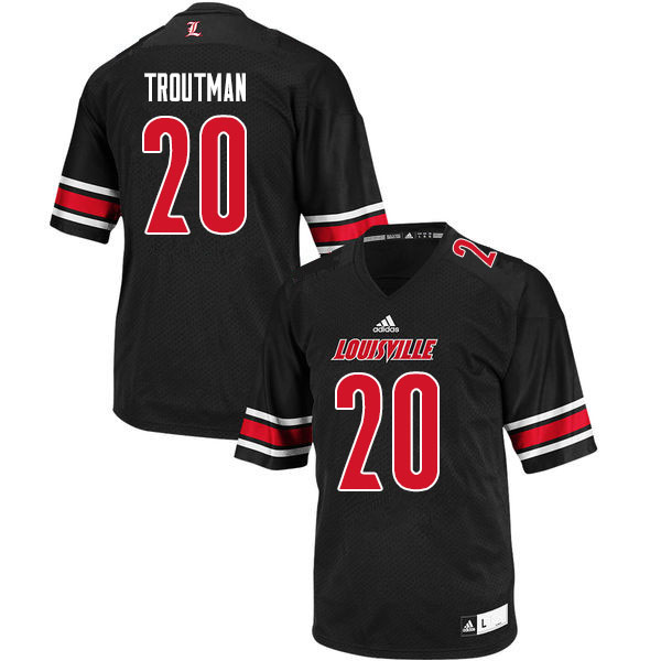 Men #20 Trenell Troutman Louisville Cardinals College Football Jerseys Sale-Black